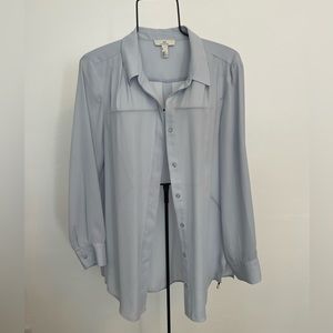 Halston Blue Grey Blouse